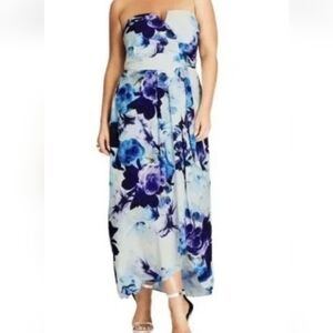 CITY CHIC Blue Bloom Plus Size Maxi Dress   S16